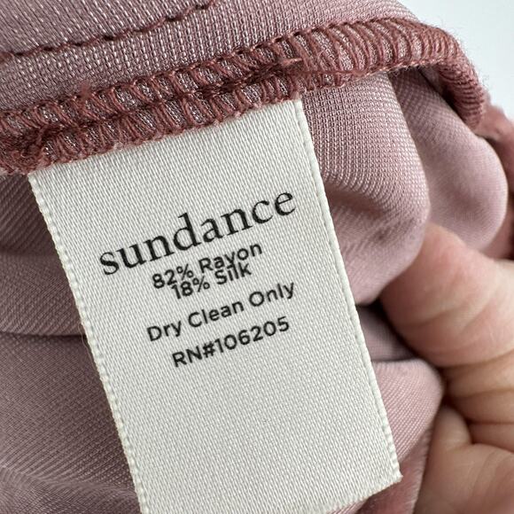 Sundance Shirt Womens Large Mauve Velvet Silk Blend Button Front Long Sleeve - Picture 7 of 9